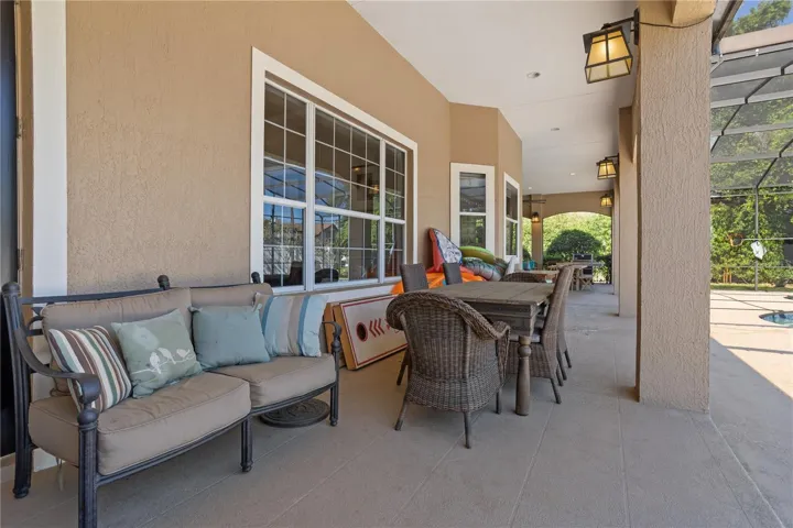 Covered pool patio space