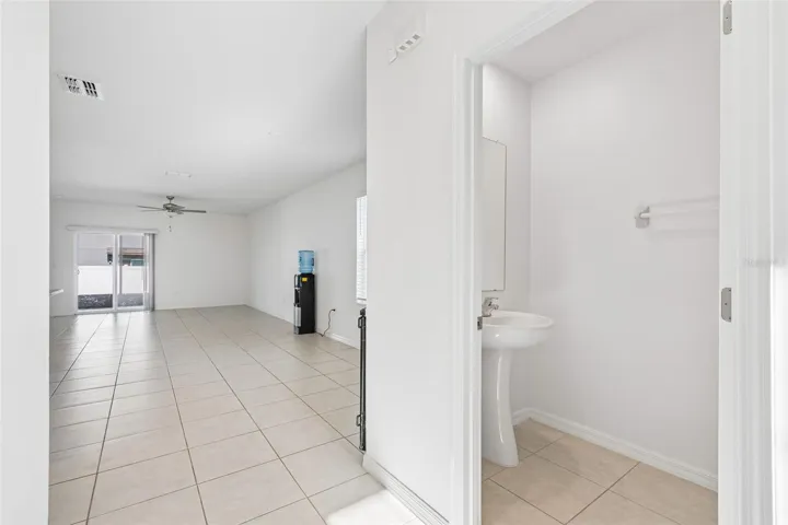 Foyer Hallway with half bath