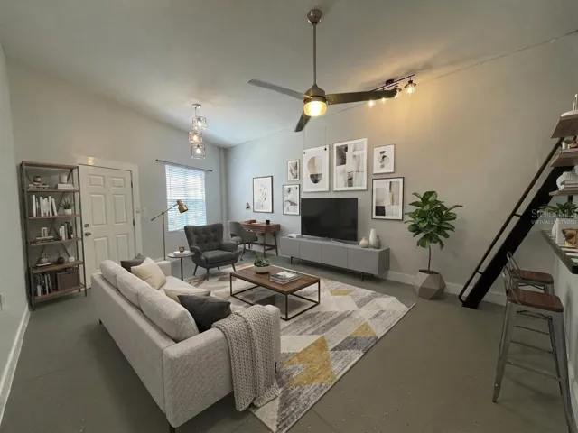 virtually staged living room