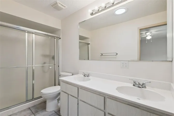 Primary bathroom designed for convenience and accessibility