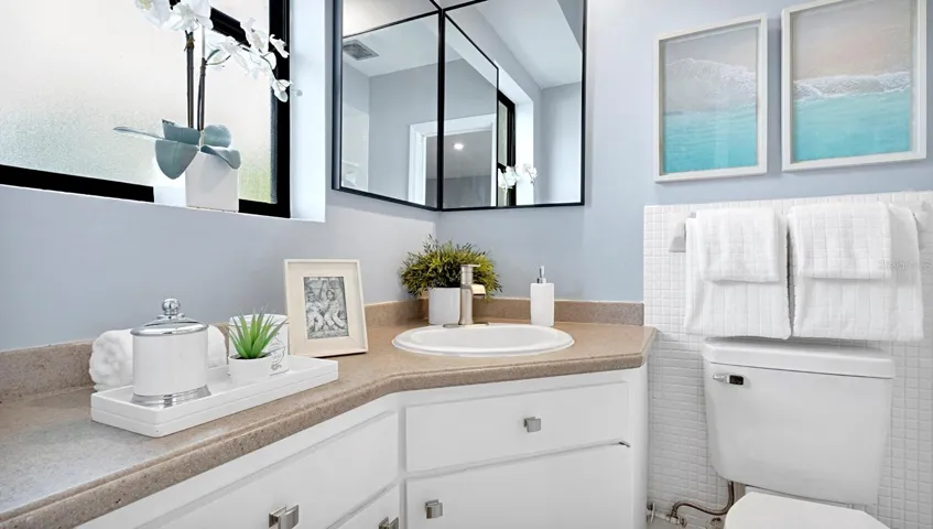 Beautifully Updated Bathroom with Dual Vanity & Natural Light