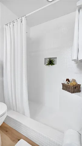 Stylish Walk-In Shower with Designer Tile Accents