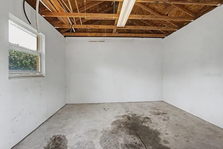 Inside shed