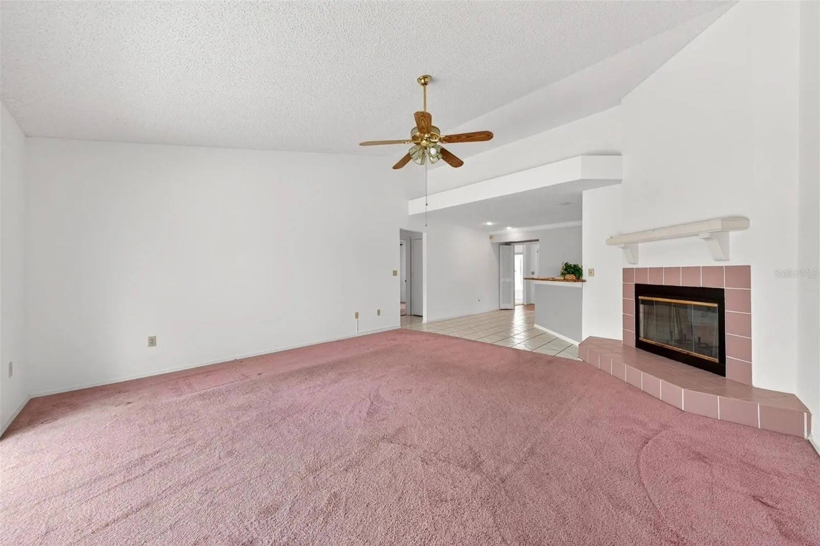 Family Room with vaulted ceilings