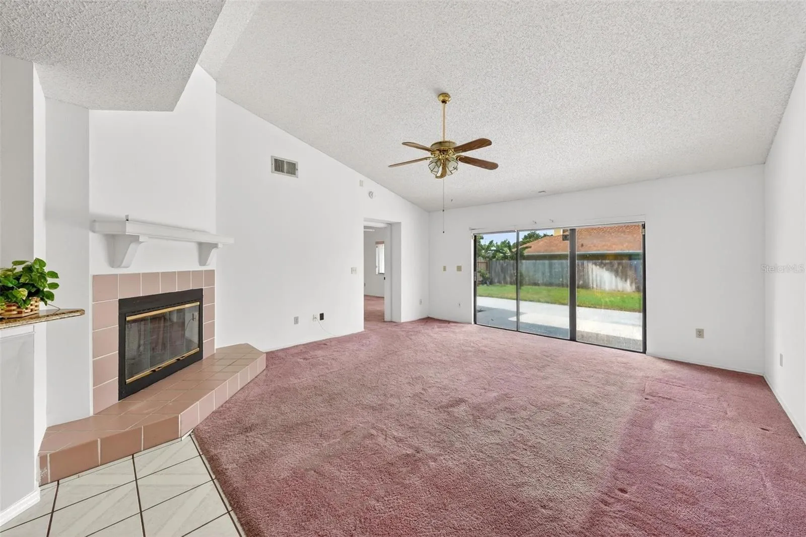 Family Room with Never Used Before Fireplace
