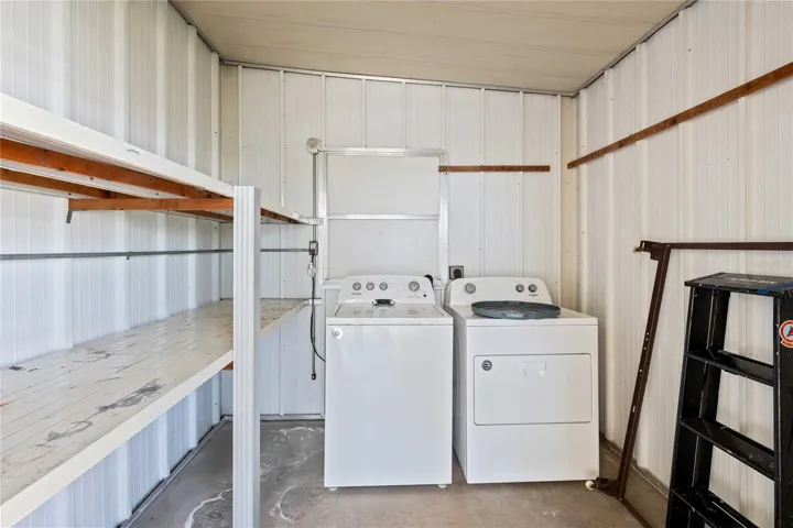 Laundry and storage area.