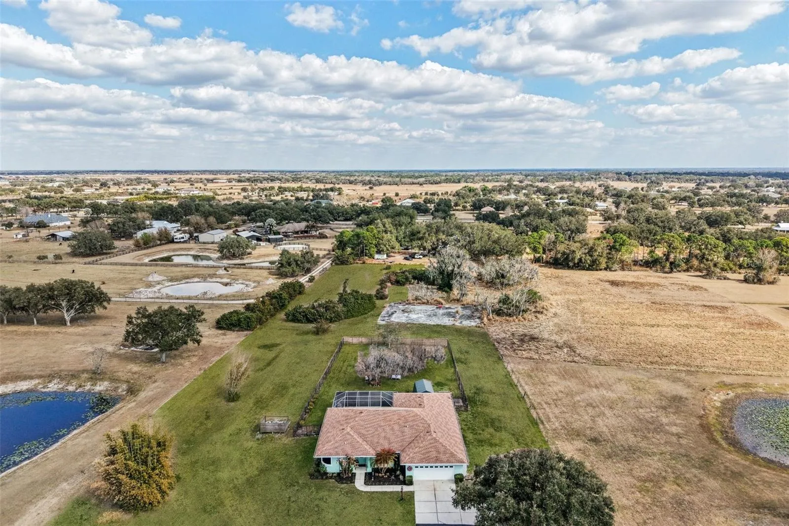 Property shown in green, facing east.