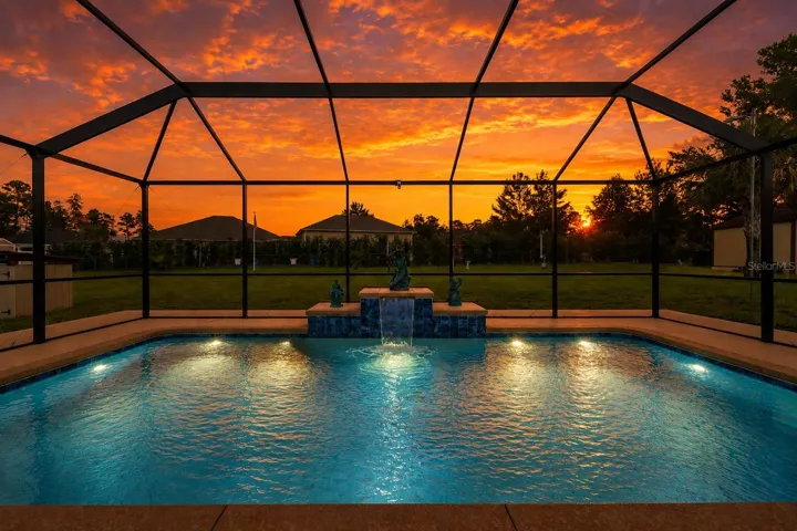 Twilight Back of Home Pool Area