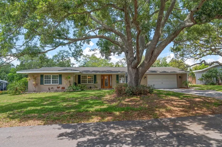Nestled under a majestic oak, this home sits high and dry in a non-flood zone area!