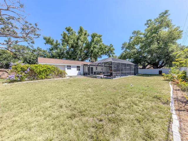 Very large fenced back yard