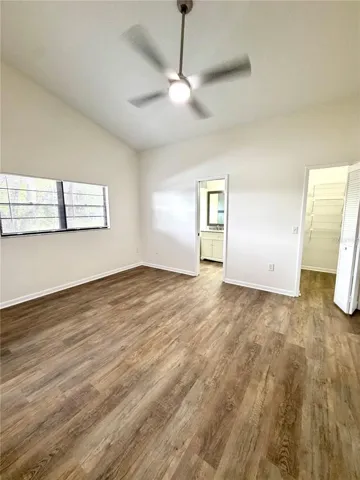 Large backyard and screened in porch.