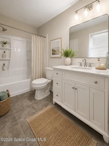 Virtually Staged Primary Bath
