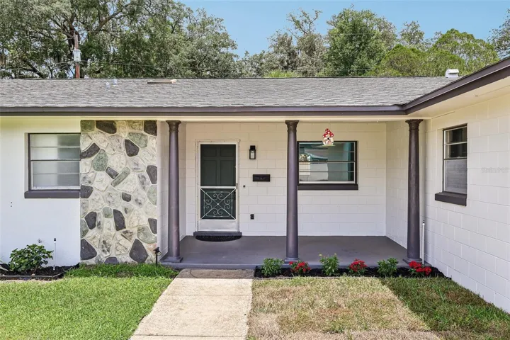 Covered front porch.
