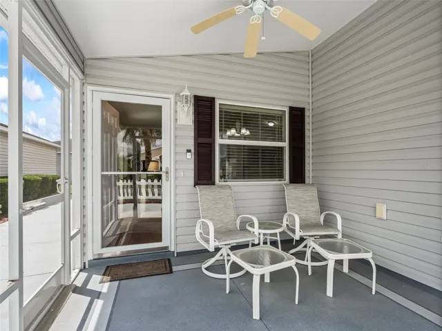 Lanai w/Painted Concrete Floor & Entrance to Home