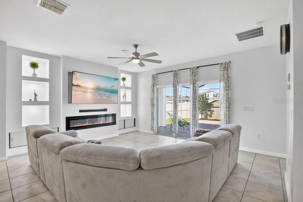 Living Area and sliding doors to back porch.
