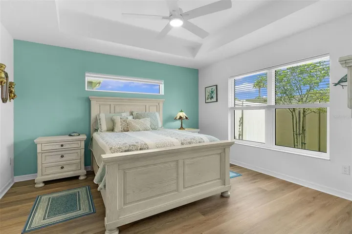 Primary Bedroom Suite. Tray ceiling, LVP Flooring. Large enough for King Bed