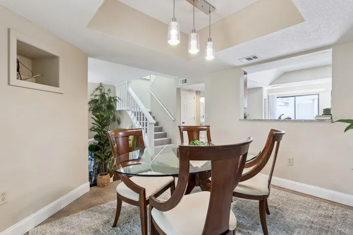Dining Room has a built in niche for TV/Internet equipment