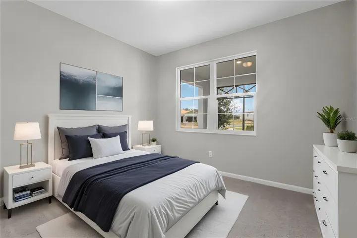 Bedroom staged