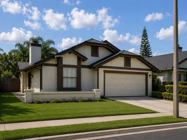 staged front lawn