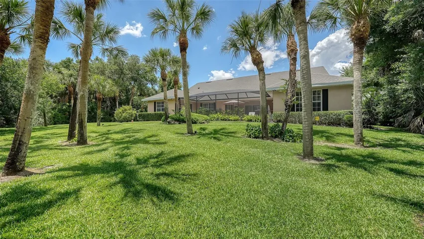 Rear yard view of house