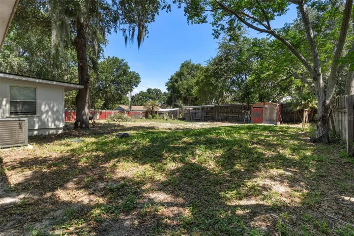 Oversized fenced back yard