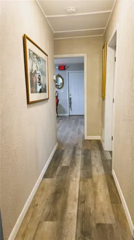 MAIN ACCESSIBLE HALL FROM REAR OF UNIT "A" PAST BATHROOM TO FRONT OF BUILDING/SALON #1