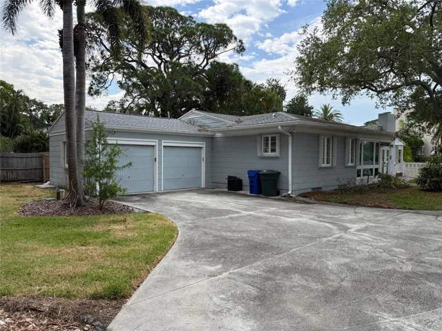Two car garage and large driveway
