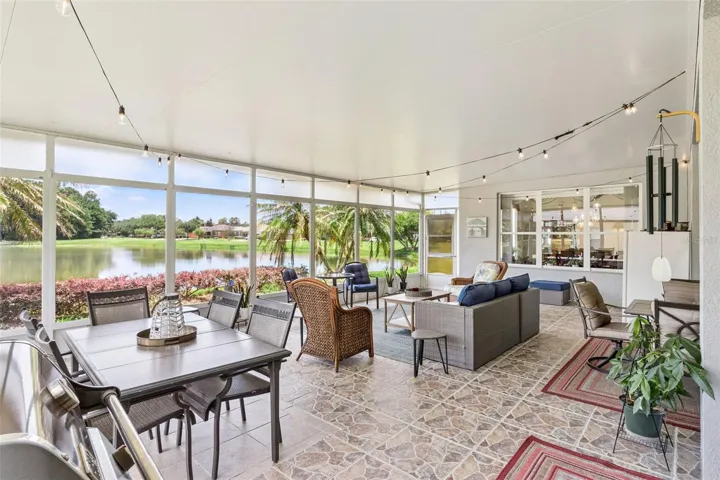 Gorgeous Tiled Lanai Overlooking Water
