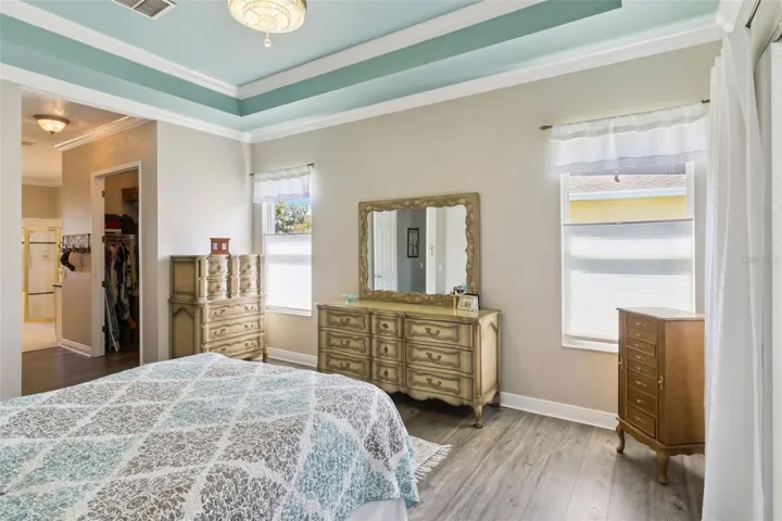 Primary Bedroom with Tray Ceilings