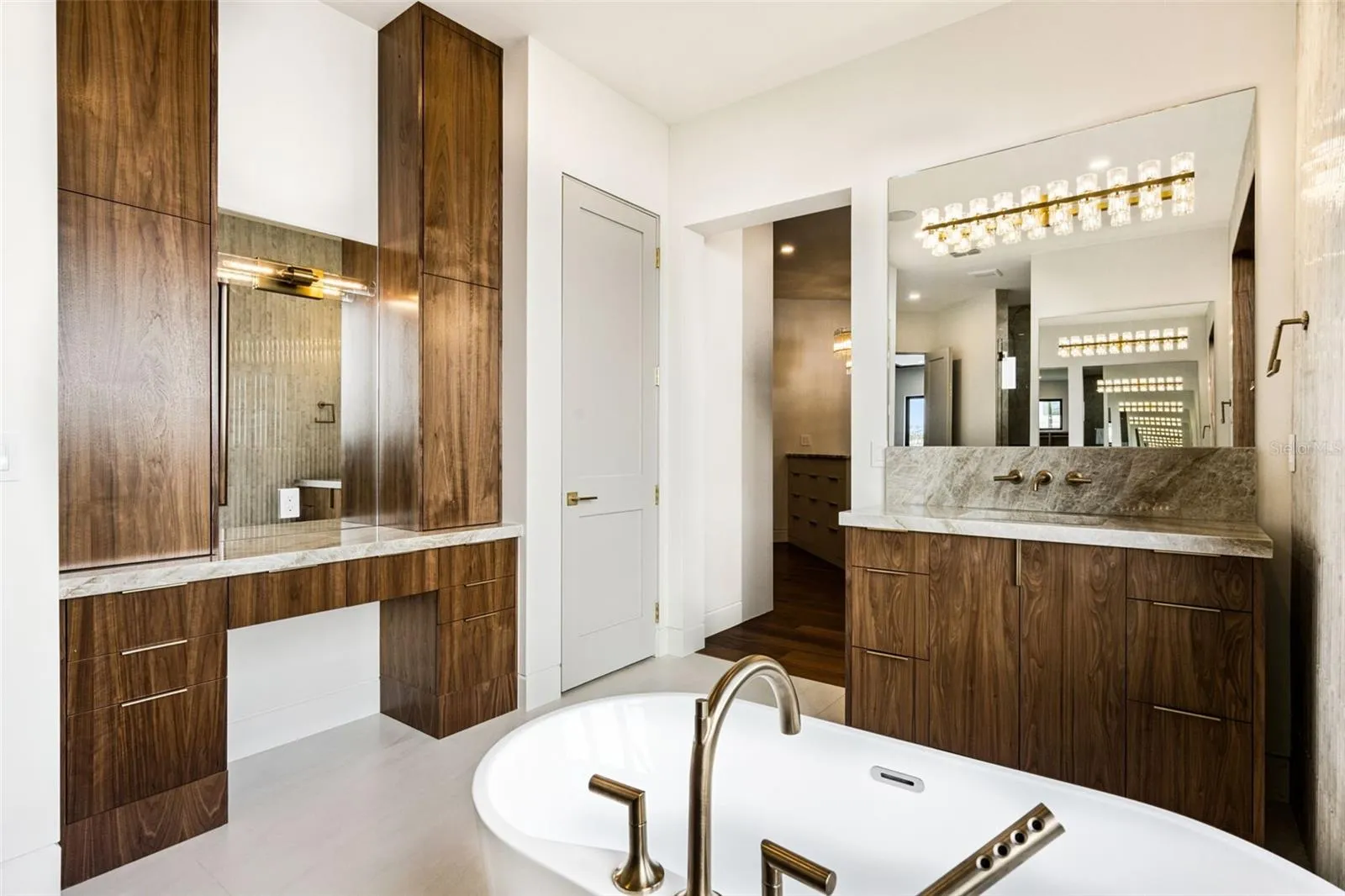 Dual vanities and make-up station