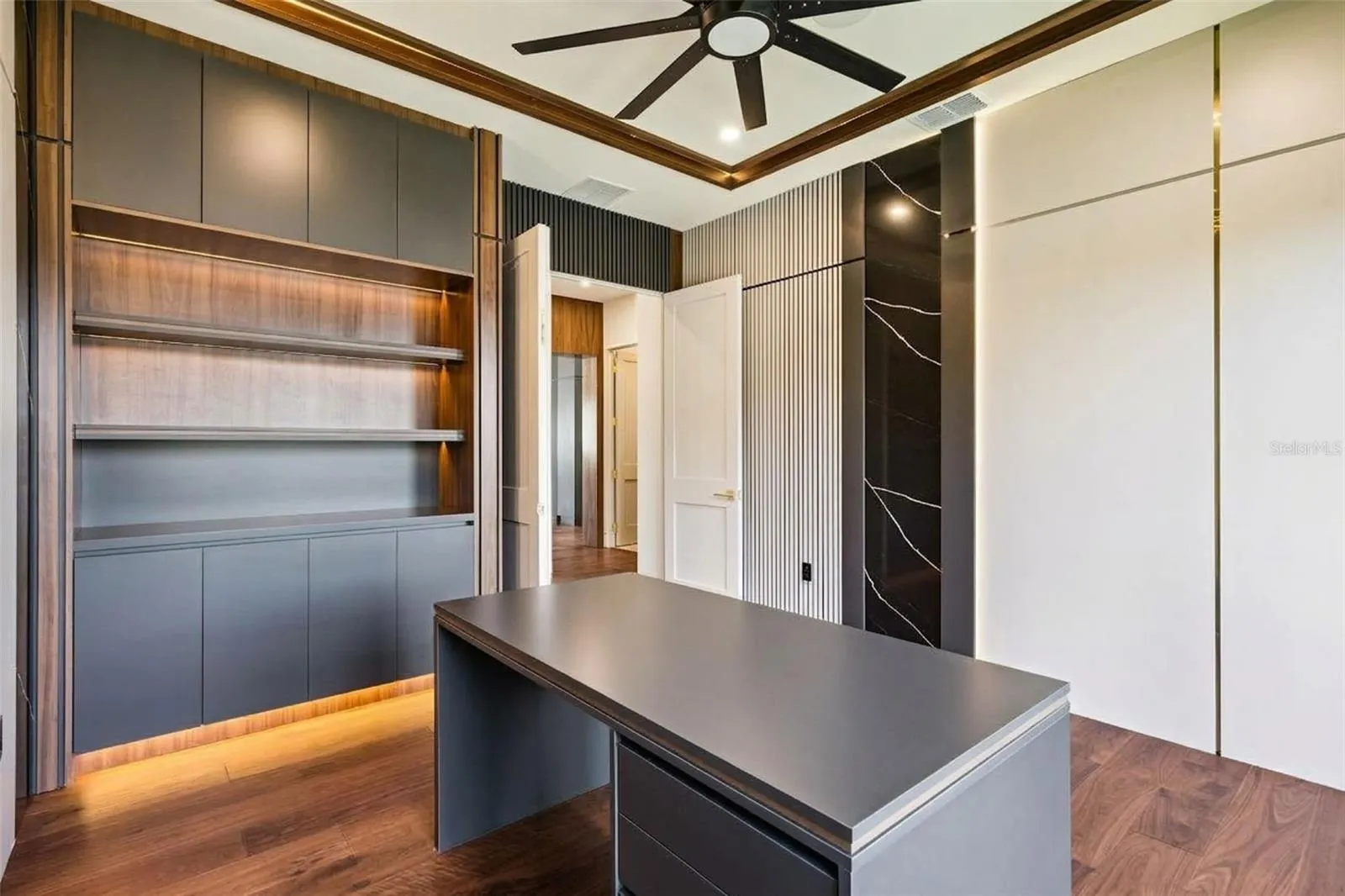 Custom cabinets and accent walls
