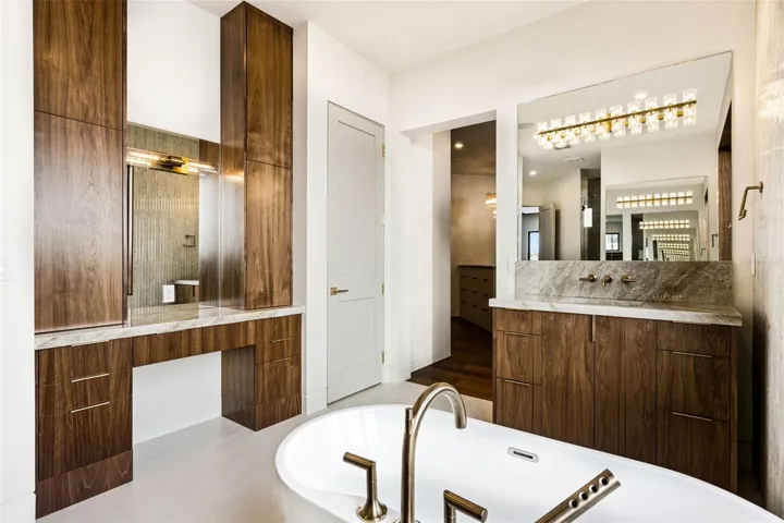 Dual vanities and make-up station