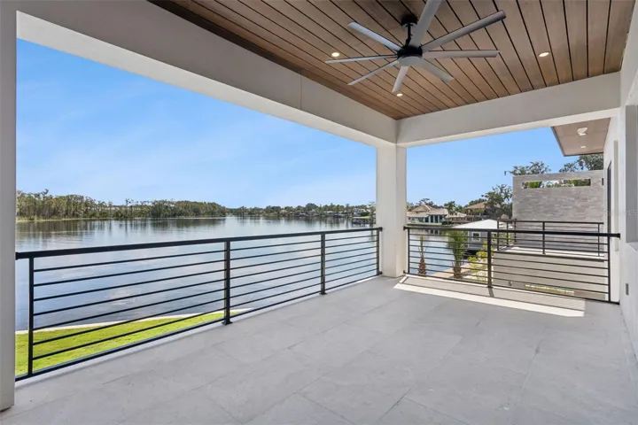 Balcony off the Entertaining Room with lake views