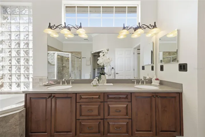 PRIMARY BATH IS DRENCHED IN NATURAL LIGHT