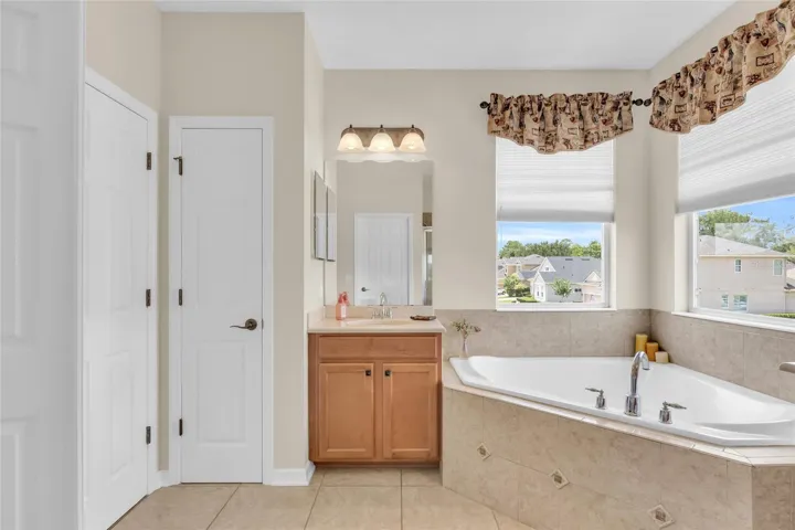 Primary bathroom with garden tub and shower