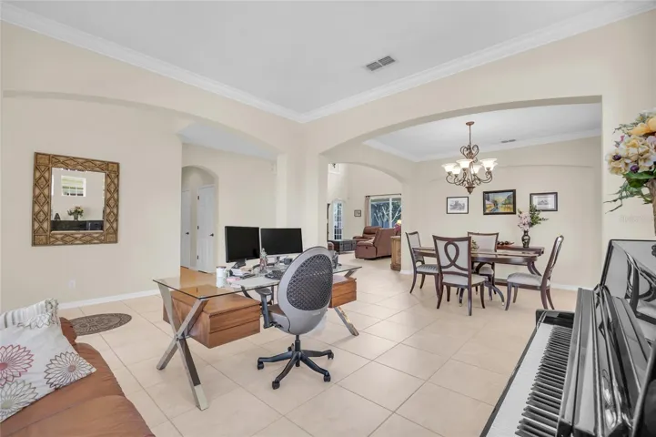 Family room and dining room