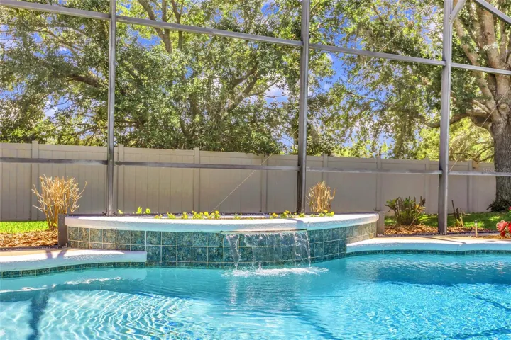 Pool with waterfall