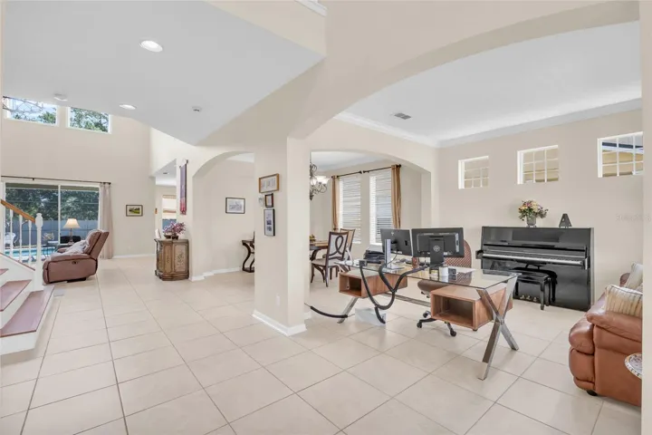 Entryway and family room
