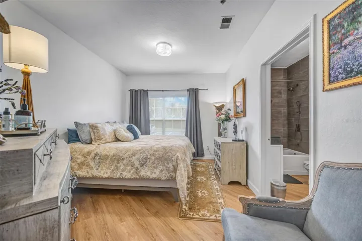 Primary bedroom and view of ensuite