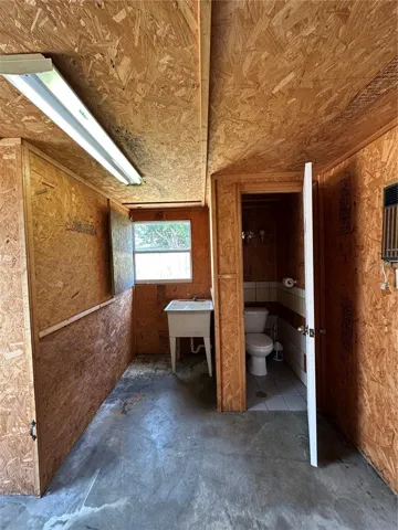 Half bath in detached garage