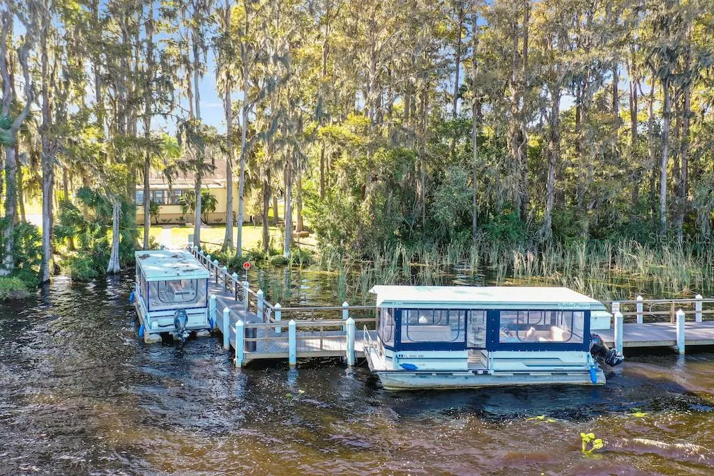 2 Pontoon Boats for cruising the lake