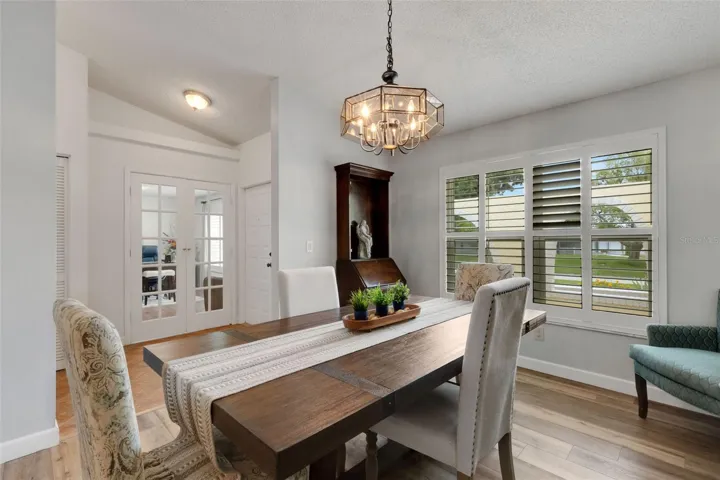 Dining Room with view of foyer and French doors to living room