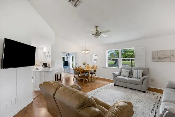 Family Room with Vaulted ceiling