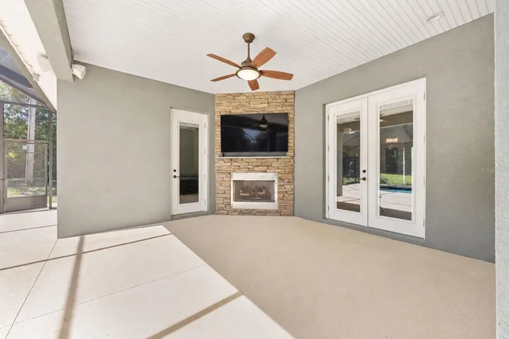 Pool Lanai with Gas Fireplace