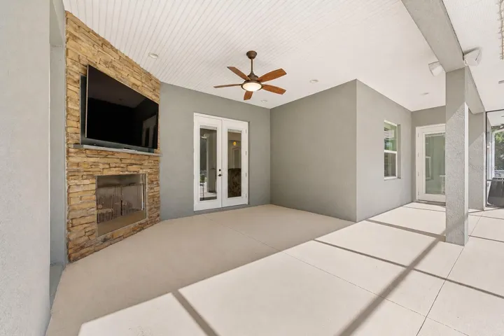 Pool Lanai with Gas Fireplace