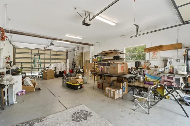 plenty of storage in garage