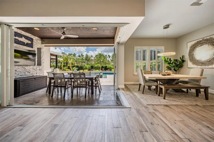 Dining area and open sliders