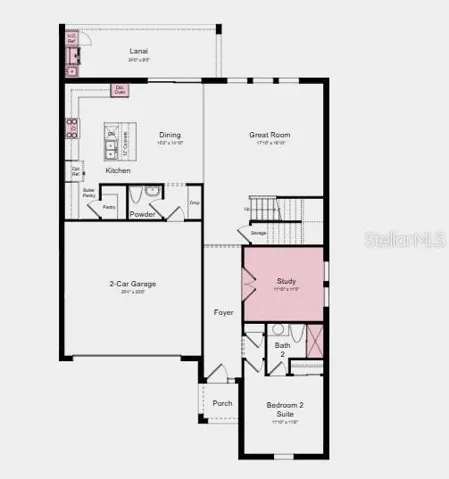Additional Highlights Include: Pool included, tray ceiling pkg, 8' interior doors, shower at bath 2, French doors at study, GE refrigerator, top load washer and dryer, and upgraded countertops, cabinets, and flooring.