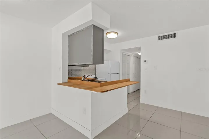 Kitchen with butcher block countertops