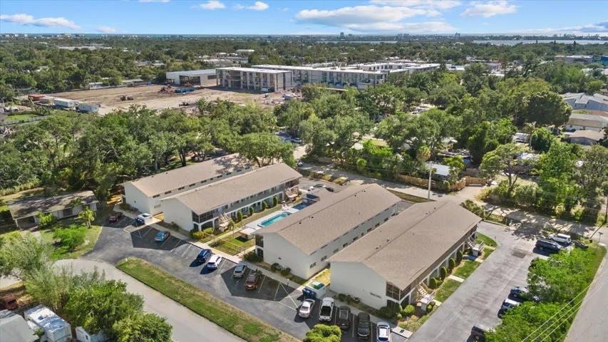 Aerial towards the Bath & Racquet with amenities